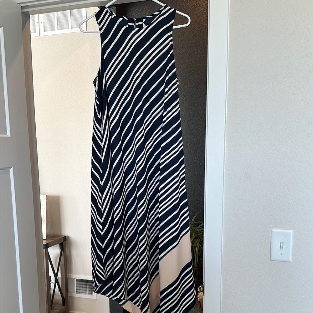 RACHEL Rachel Roy Asymmetrical Dress in Navy and White